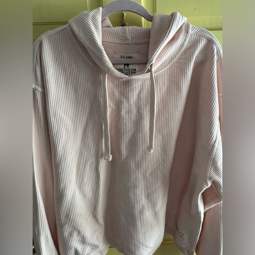 Southern Fried Cotton Light Pink Ribbed Sweatshirt